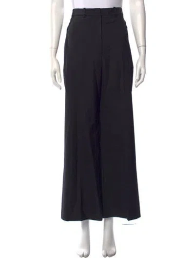 Pre-owned Low Classic Wool Wide Leg Pants In Black