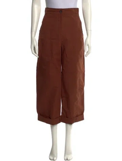 Pre-owned Low Classic Wool Wide Leg Pants In Brown