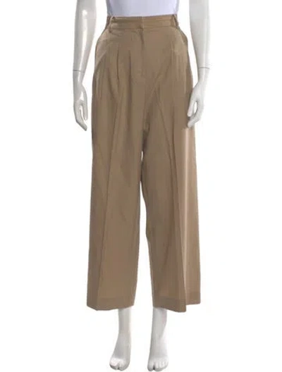 Pre-owned Low Classic Wool Wide Leg Pants In Brown