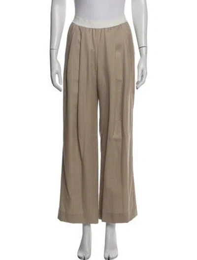 Pre-owned Low Classic Wool Wide Leg Pants In Neutrals