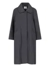Low Classic Concealed-fastening Wool-blend Jacket In Gray