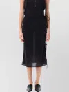 Low Classic See-throught Button Loop Midi Skirt