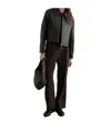 Low Classic Zip-front Cropped Leather Jacket In Black