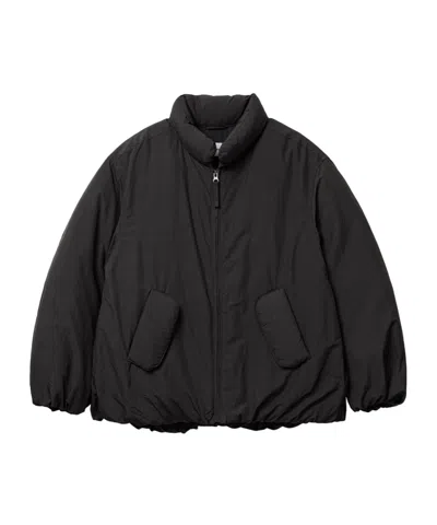 Low Classic Zippered Down Jacket In Black
