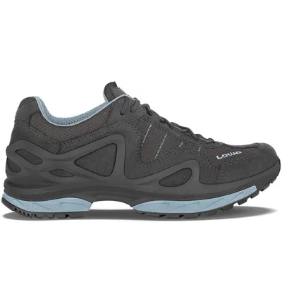 Pre-owned Lowa 3205789771 Women's Gorgon Gtx Anthracite/ice Blue Low Cut Everyday Shoes In Gray