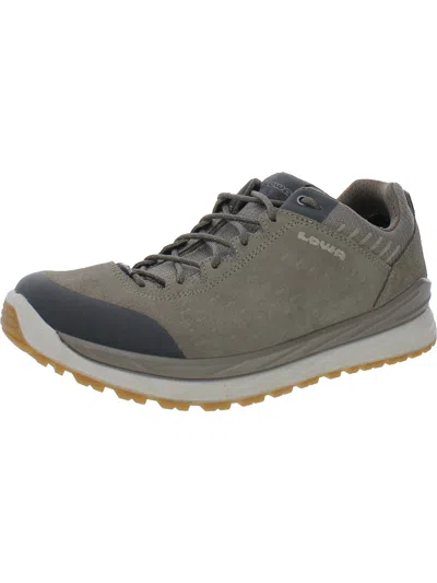 Lowa Boots Malta Gtx Lo Mens Suede Comfort Slip-on Shoes In Grey