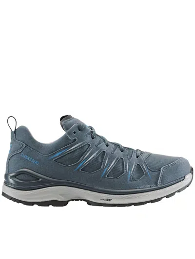 Lowa Low-profile Lace-up Shoes With Breathable Overlays And Textured Sole In Gray