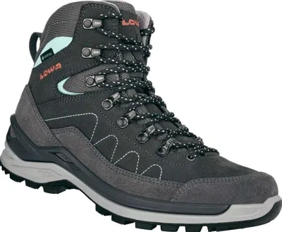 Lowa Women's  Toro Pro Gtx Mid Uk 5.5 Graphite Jade Waterproof Hiking Shoes Gbnc683 In Gray