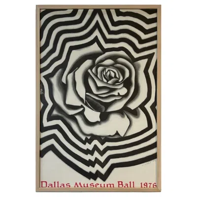 Pre-owned Lowell Nesbitt Dallas Museum Ball 1976 Poster, Framed In Maple, Plate Signed, Vintage Art In Brown