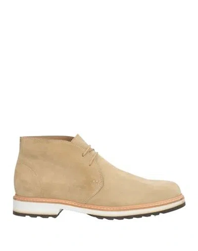 Lo.white Lo. White Man Ankle Boots Beige Size 10 Leather In Brown