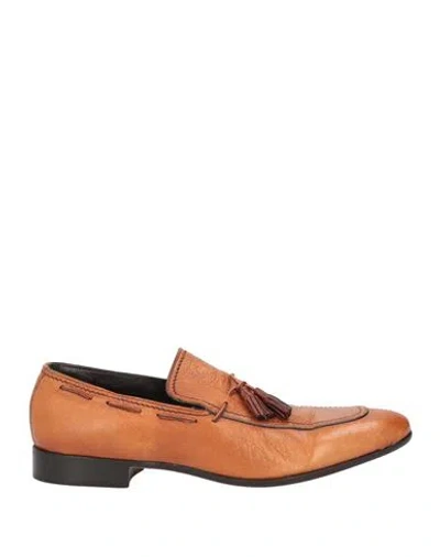 Lo.white Lo. White Man Loafers Tan Size 9.5 Leather In Brown