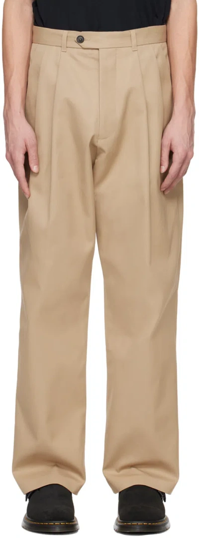 Lownn Beige Pleated Trousers