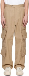 Lownn Beige Wide Leg Cargo Pants In Beige