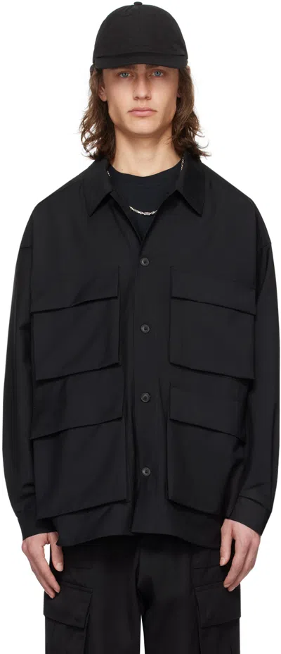 Lownn Black Bellows Pockets Jacket