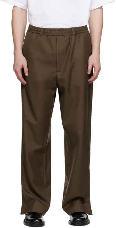 Lownn Brown Elasticized Trousers