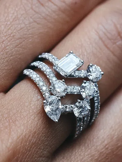 Loyal.e Paris Toi+moi Diamond Ring In Silver