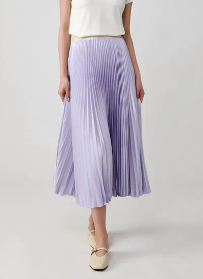 Loyd/ford Benedetto Satin Midi Skirt In Lilac In Blue