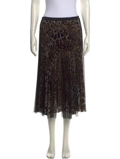 Pre-owned Loyd/ford Animal Print Midi Length Skirt In Black