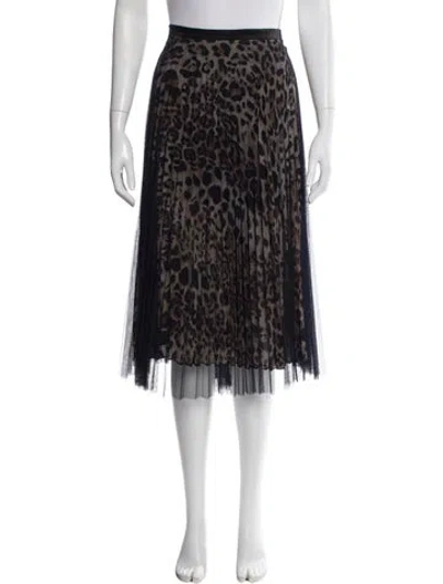 Pre-owned Loyd/ford Animal Print Midi Length Skirt In Black