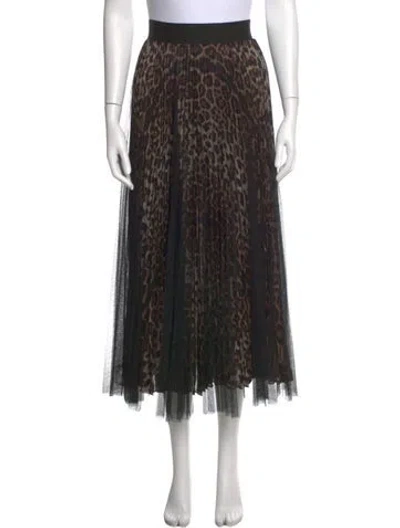 Pre-owned Loyd/ford Animal Print Midi Length Skirt In Black