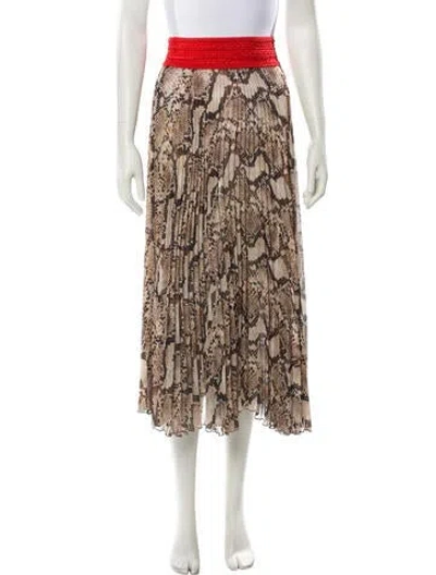 Pre-owned Loyd/ford Animal Print Midi Length Skirt In Brown