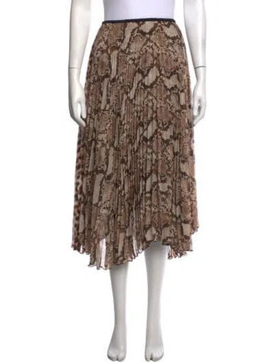 Pre-owned Loyd/ford Animal Print Midi Length Skirt In Brown