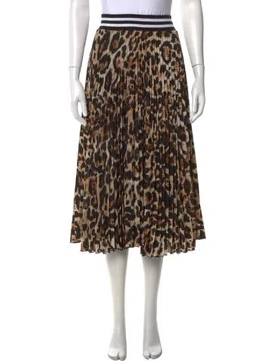 Pre-owned Loyd/ford Animal Print Midi Length Skirt In Neutral