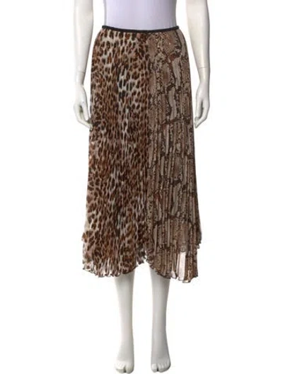 Pre-owned Loyd/ford Animal Print Midi Length Skirt W/ Tags In Brown