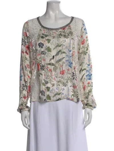 Pre-owned Loyd/ford Floral Print Crew Neck Blouse In Multi