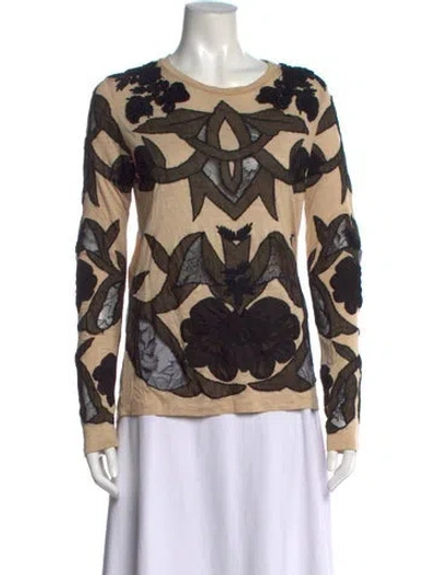 Pre-owned Loyd/ford Floral Print Crew Neck Top In Neutral