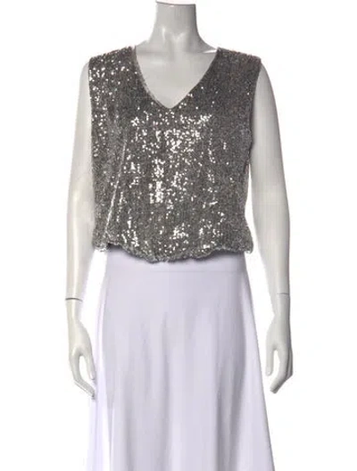 Pre-owned Loyd/ford Graphic Print V-neck Top W/ Tags In Multi