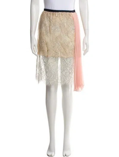 Pre-owned Loyd/ford Lace Pattern Knee-length Skirt In Neutral