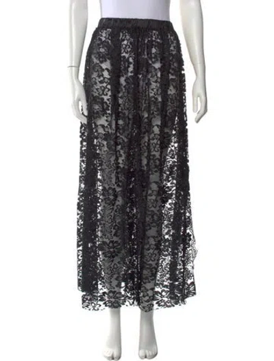 Pre-owned Loyd/ford Lace Pattern Midi Length Skirt In Black
