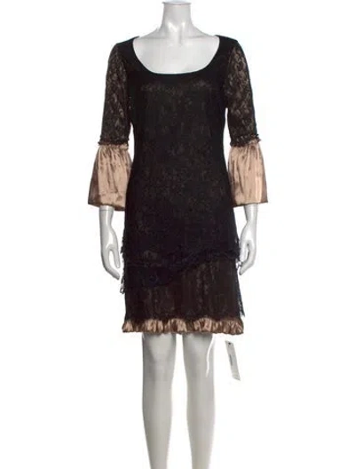 Pre-owned Loyd/ford Lace Pattern Mini Dress In Black