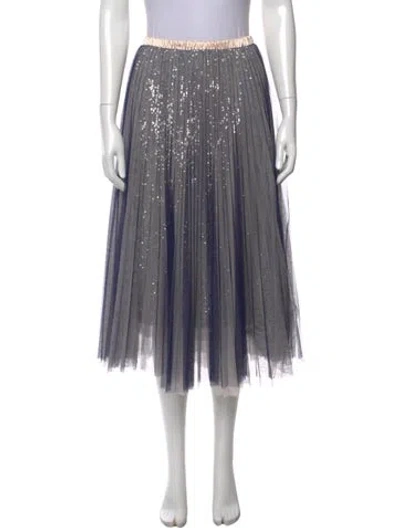 Pre-owned Loyd/ford Mesh Accents Midi Length Skirt