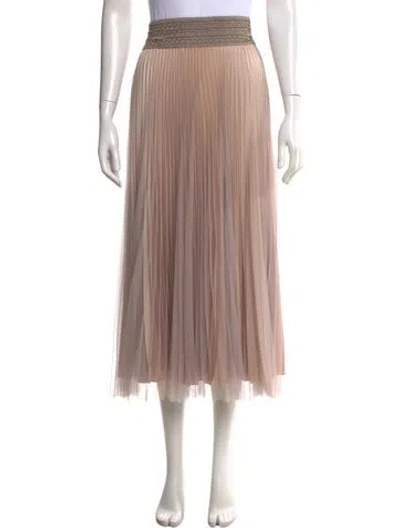 Pre-owned Loyd/ford Mesh Accents Midi Length Skirt In Neutral