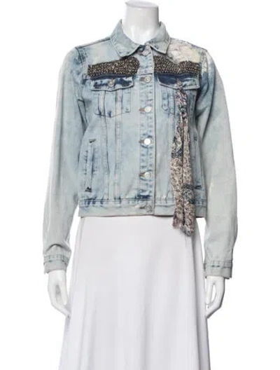 Pre-owned Loyd/ford Paisley Print Denim Jacket In Blue