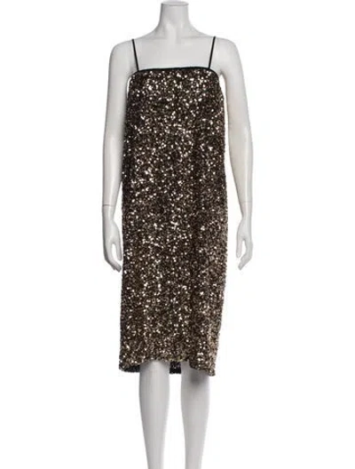 Pre-owned Loyd/ford Patterned Midi Length Dress In Gold