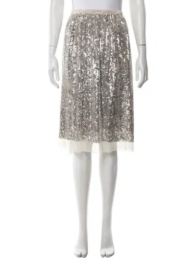 Pre-owned Loyd/ford Patterned Midi Length Skirt In Grey/silver