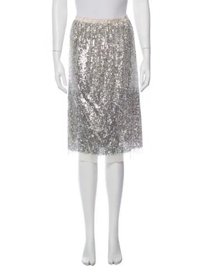 Pre-owned Loyd/ford Patterned Midi Length Skirt In Silver