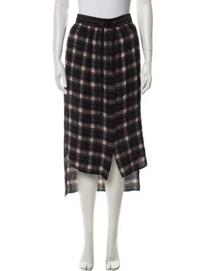 Pre-owned Loyd/ford Plaid Print Midi Length Skirt In Black