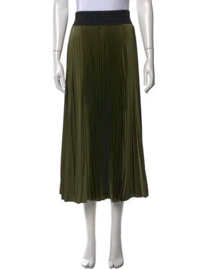 Pre-owned Loyd/ford Pleated Accents Midi Length Skirt In Green