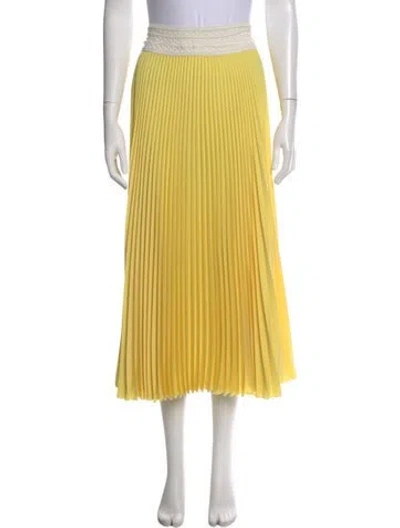 Pre-owned Loyd/ford Pleated Accents Midi Length Skirt In Yellow
