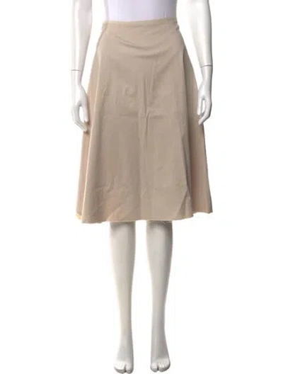 Pre-owned Loyd/ford Raw-edge Trim Midi Length Skirt In Neutral