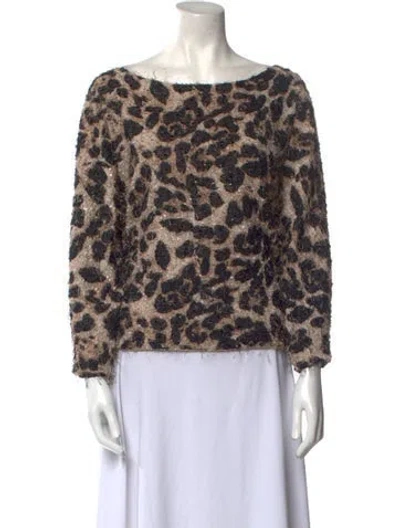 Pre-owned Loyd/ford Silk Animal Print Blouse In Neutral