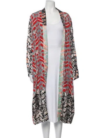 Pre-owned Loyd/ford Silk Animal Print Robe In Multicolor