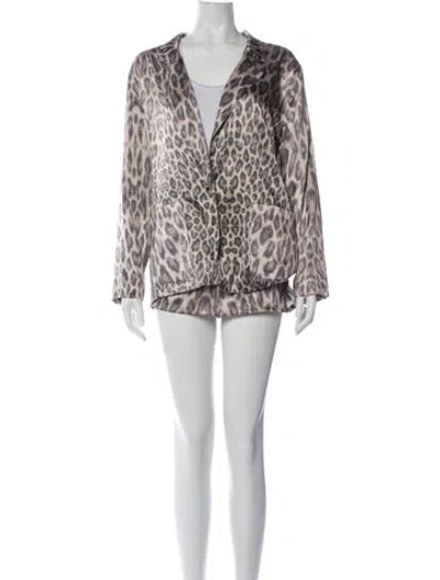 Pre-owned Loyd/ford Silk Animal Print Skirt Set In Multi