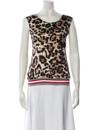 Pre-owned Loyd/ford Silk Animal Print Top In Neutral