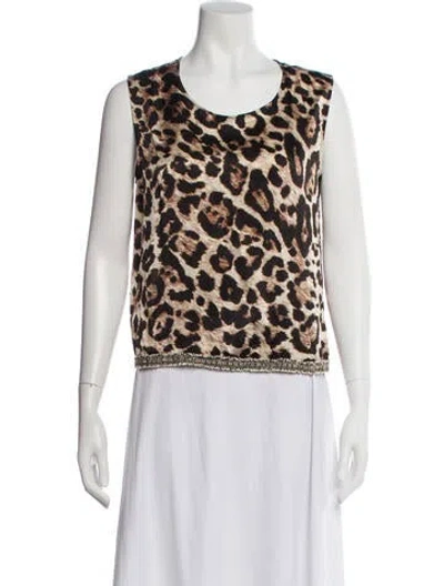 Pre-owned Loyd/ford Silk Animal Print Top In Neutral