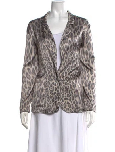 Pre-owned Loyd/ford Silk Animal Print Top In Neutrals